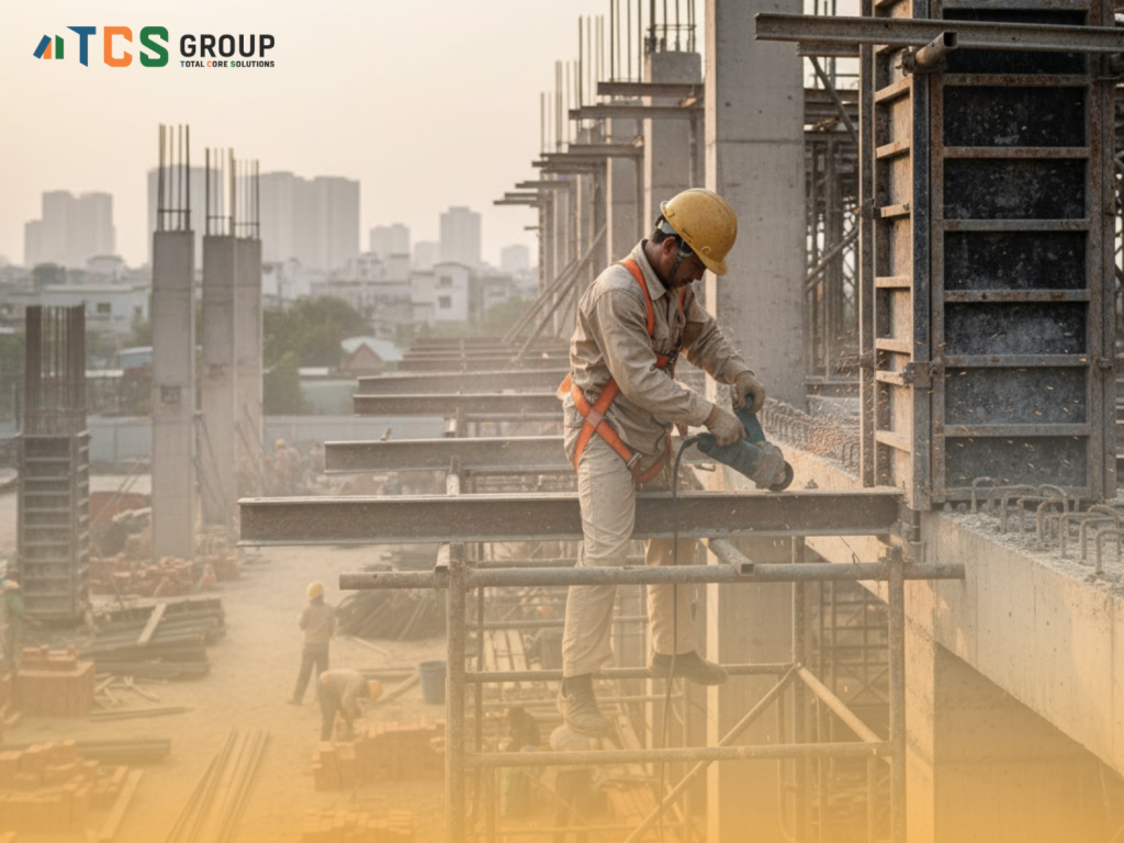 Dây an toàn bảo vệ người lao động khỏi rủi ro té ngã từ trên cao